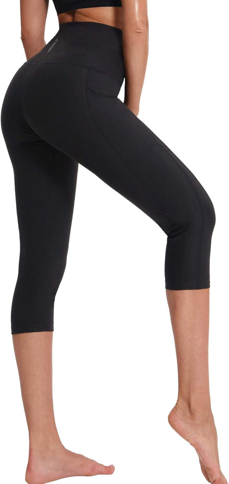 Women'S Yoga Running Capris Tummy Control High Waist Workout Pants